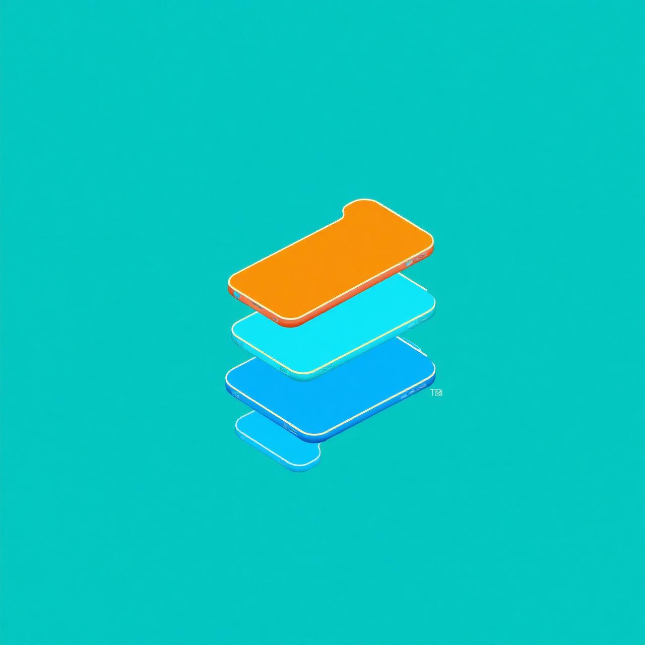 Stacked phones in marigold and cyan - platform era